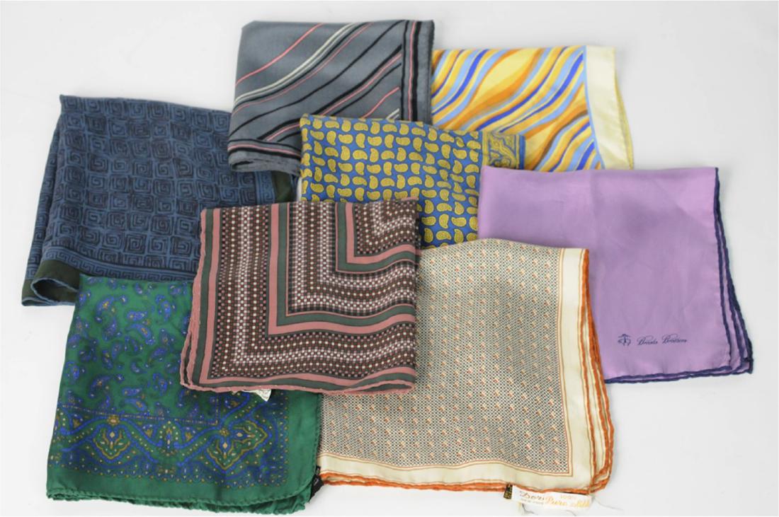 8 Silk Pocket Squares Italy Hand Rolled Edges (1 of 5)