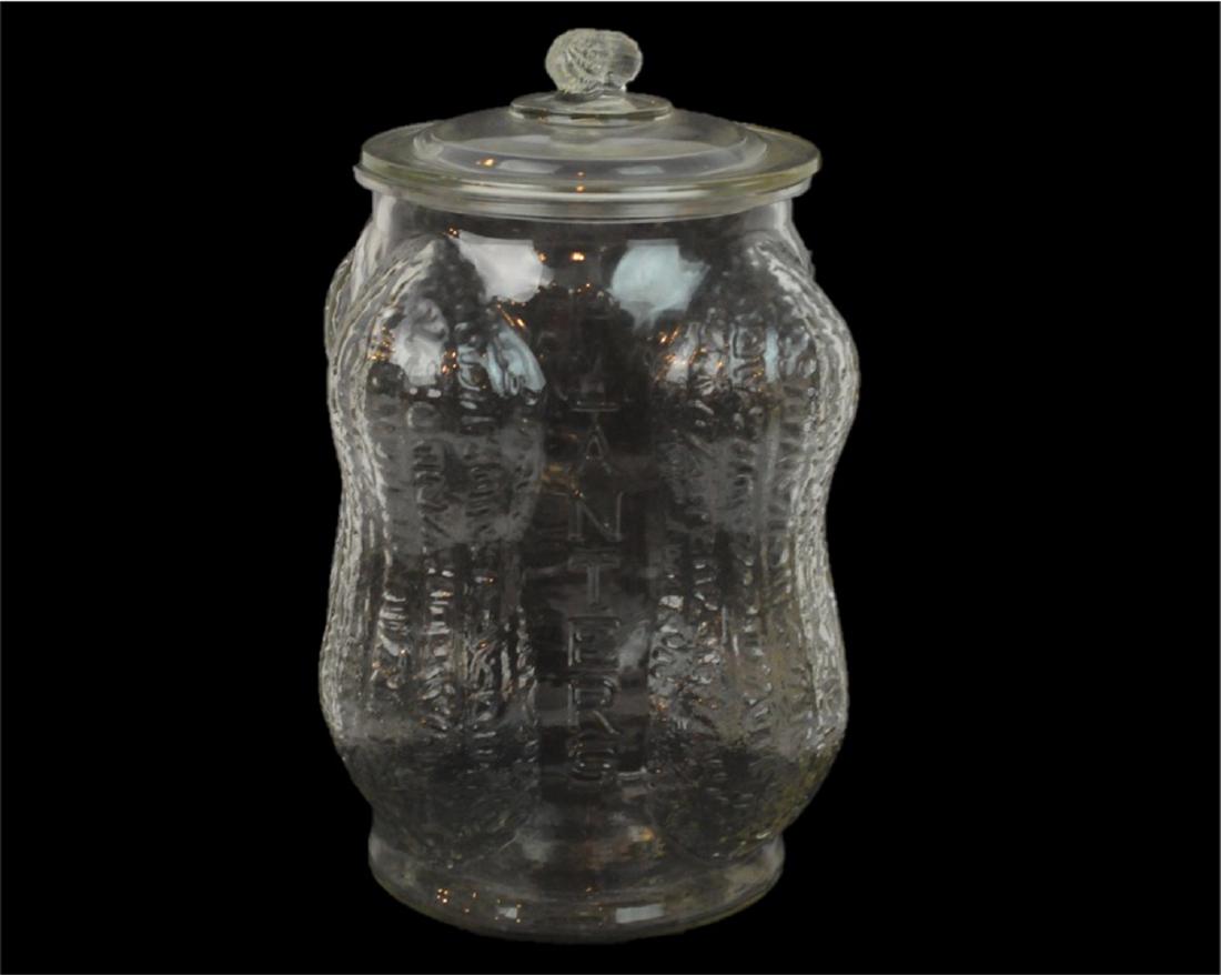 Large Planters Peanut Glass Lidded Jar (1 of 3)