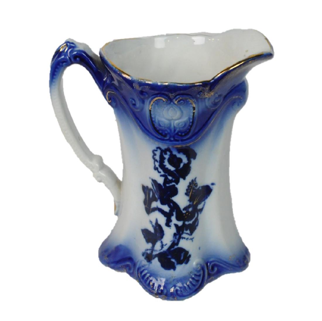 W. W. R. & Co Staffordshire Blue White Pitcher (1 of 4)