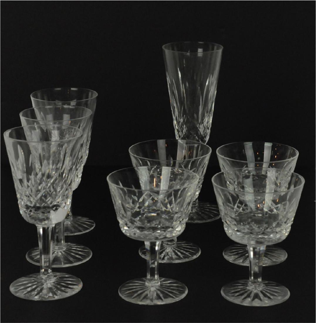 7 Waterford 4 Claret, 3 White Wine Glasses Lismore: Seven Waterford 4-claret & 3 white wine glasses Golden Lismore. Claret: 5.75" H x 3"W, White Wine: 5.5" H x 2.5" W. Condition: Very good. Please examine all photos closely. Contact C. Biddle Auction G