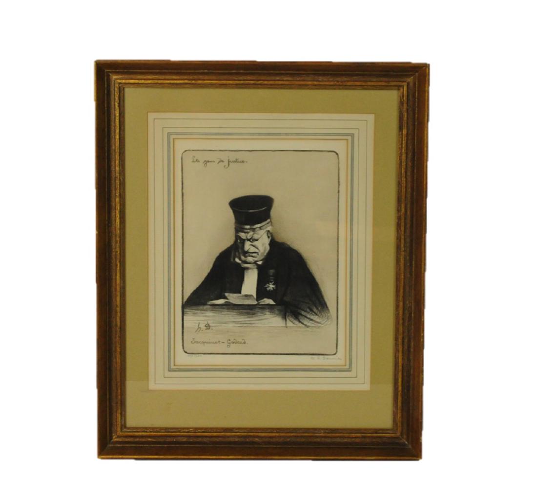 After Honore Daumier French Pencil Signed Etching (1 of 2)