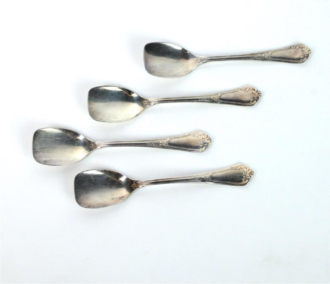 4 Italy Culinary Spoons Silverplate
