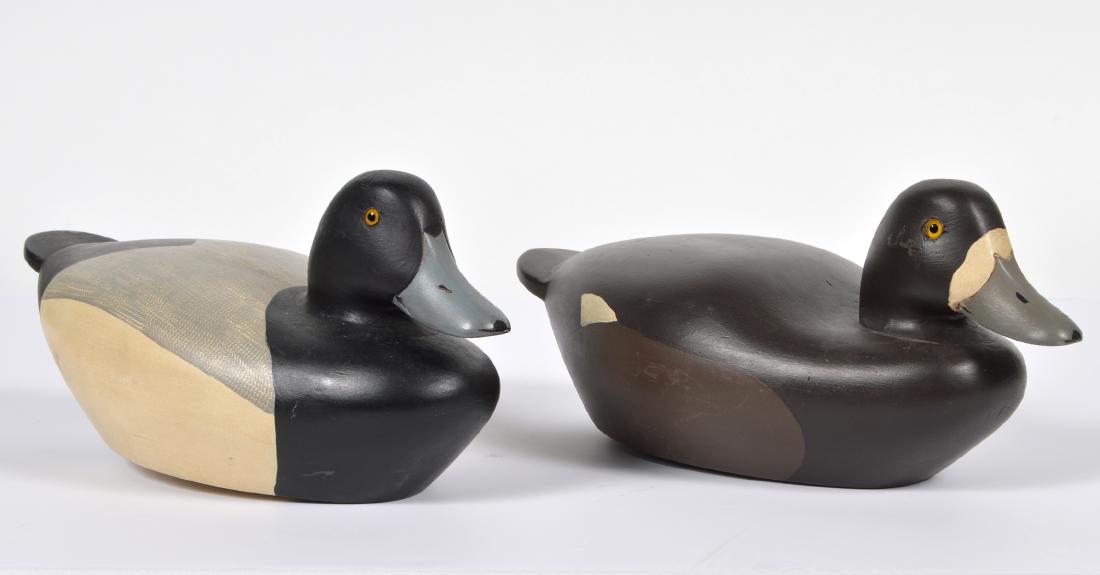 Pair of Bluebills Decoys by Willard Baldwin (1 of 12)