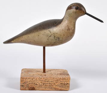 Rare Willet by Mason Decoy Factory, Detroit: Rare Willet in Winter Plumage by Mason Decoy Factory, Detroit, Michigan. Near exact decoy is pictured on page 120 of 'Shorebirds...' by Levison and Headley according to original auction listing. Prove