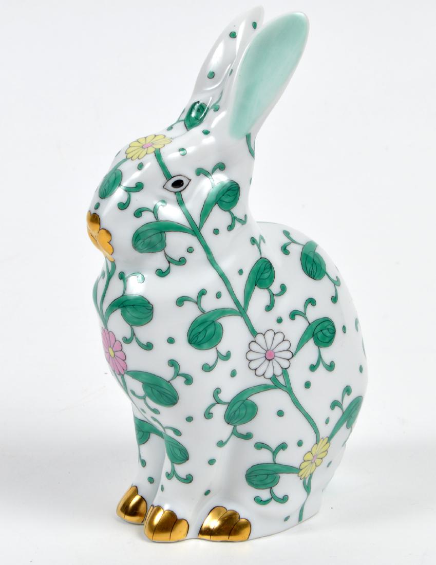Herend Rabbit painted â€œSiang Blanc" Figurine (1 of 4)