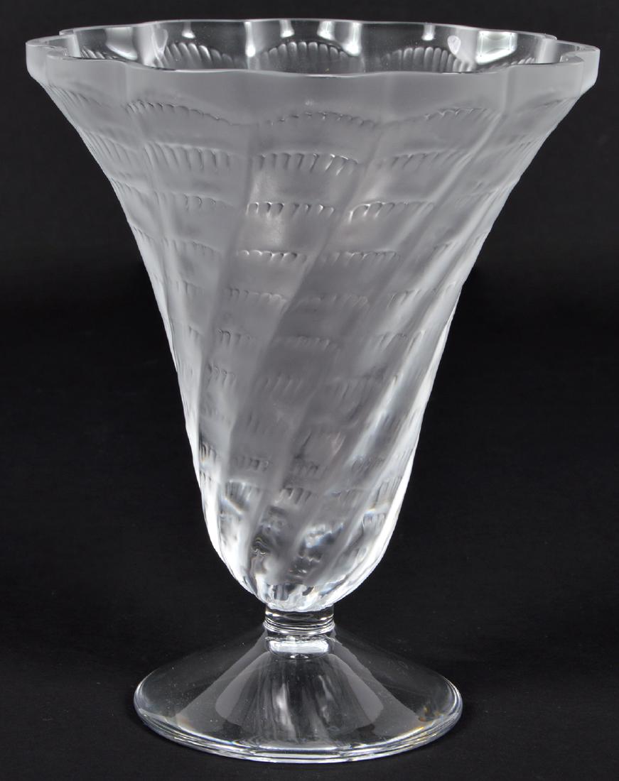 Lalique France Frosted Trumpet Vase (1 of 3)