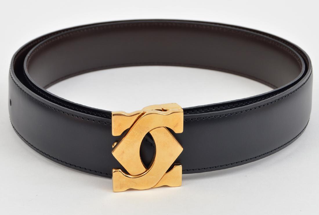 Cartier Woman's Leather Belt Gold Logo Buckle (1 of 6)