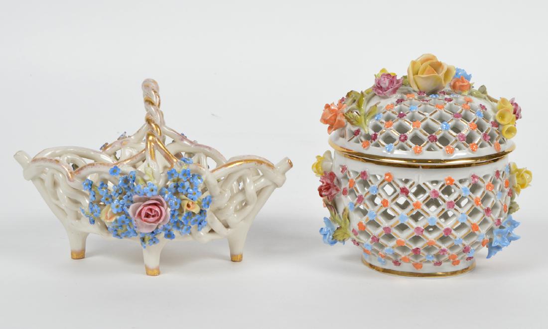 2 Lattice Baskets Dresden Capodimonte Schierholz (1 of 7)