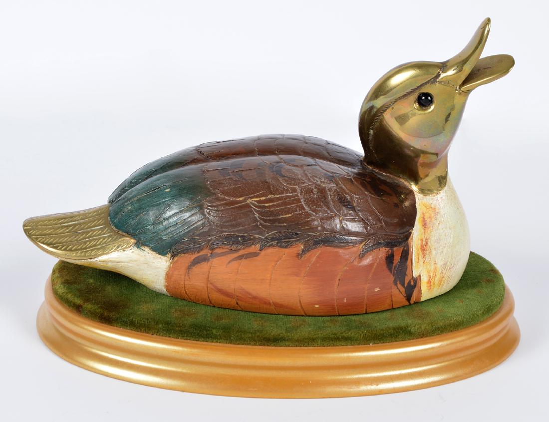Malevolti Figurine Duck w/ Brass Head & Tail Italy (1 of 6)