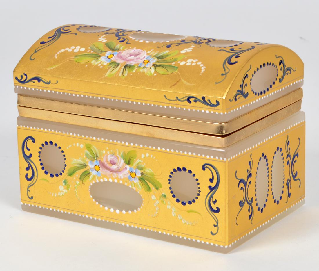 Murano Glass Hand 24K Painted Casket Dresser Box (1 of 7)