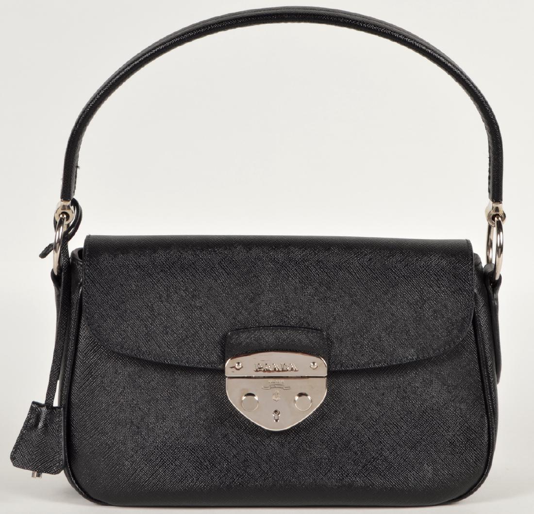 Prada Black Saffiano Leather Bag Silver Hardware (1 of 9)