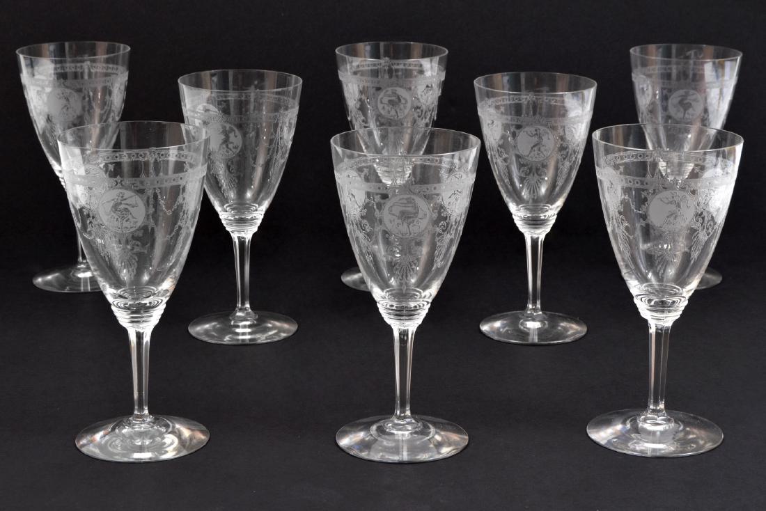 Eight Heisey Pied Piper Water Goblets (1 of 6)