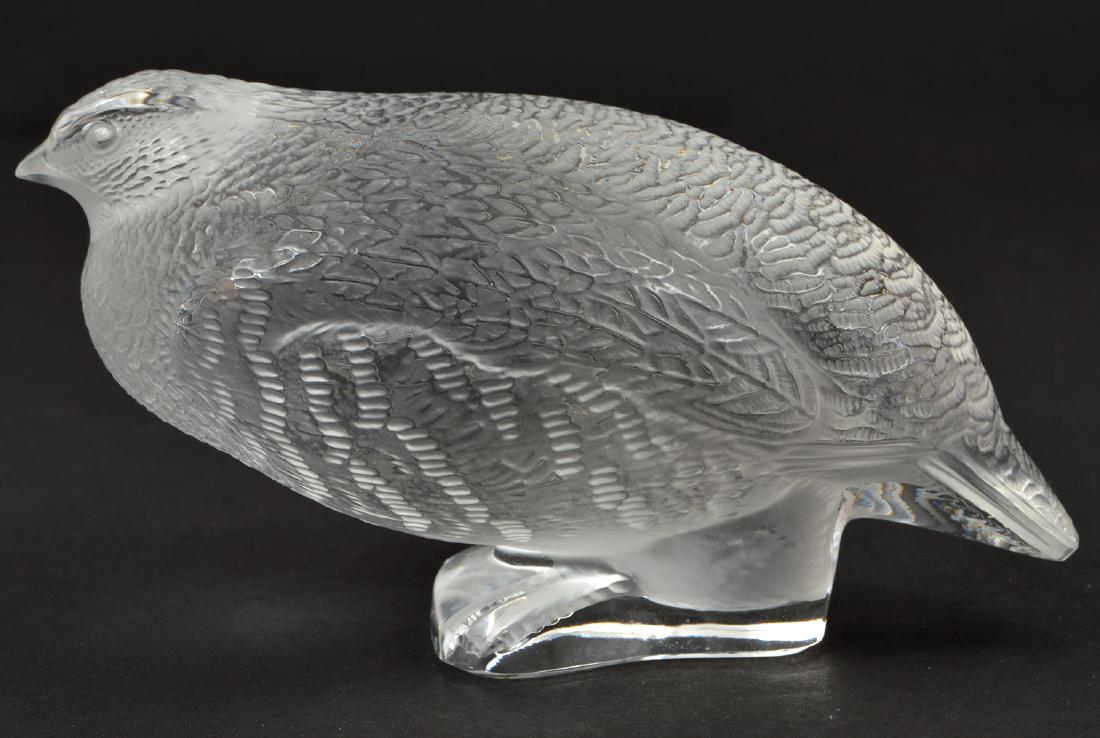 Lalique Textured Crystal Quail Bird Figurine (1 of 5)