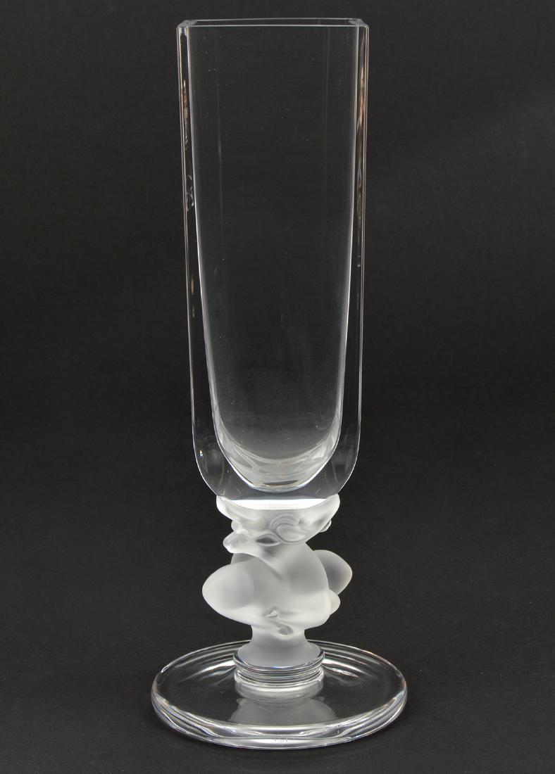 Lalique Large Crystal Clear Deer Vase (1 of 6)