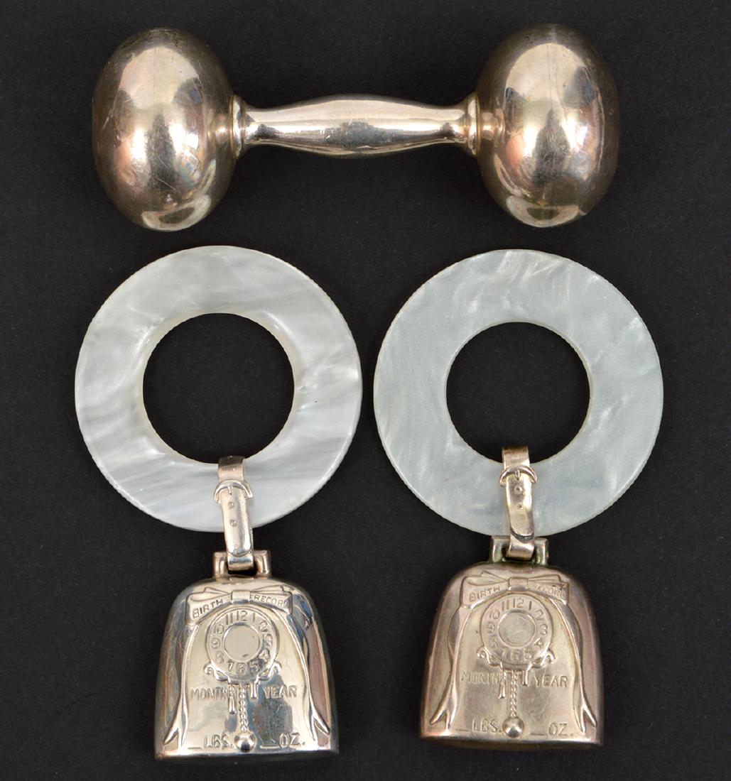 Sterling Silver MOP Baby Teething Rings & Rattlle (1 of 6)