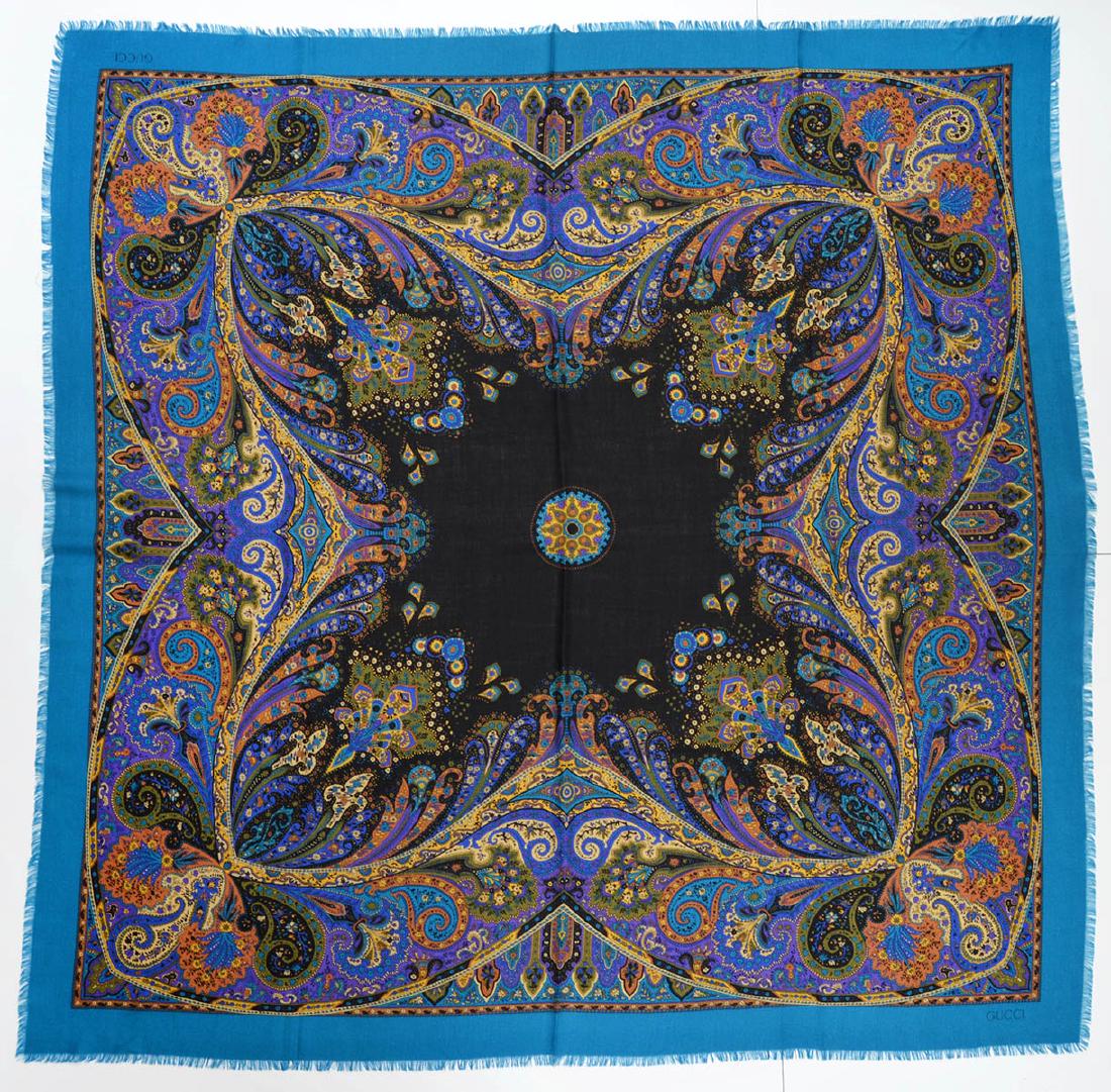 Gucci Wool Wrap Large Scarf 54" Square (1 of 8)