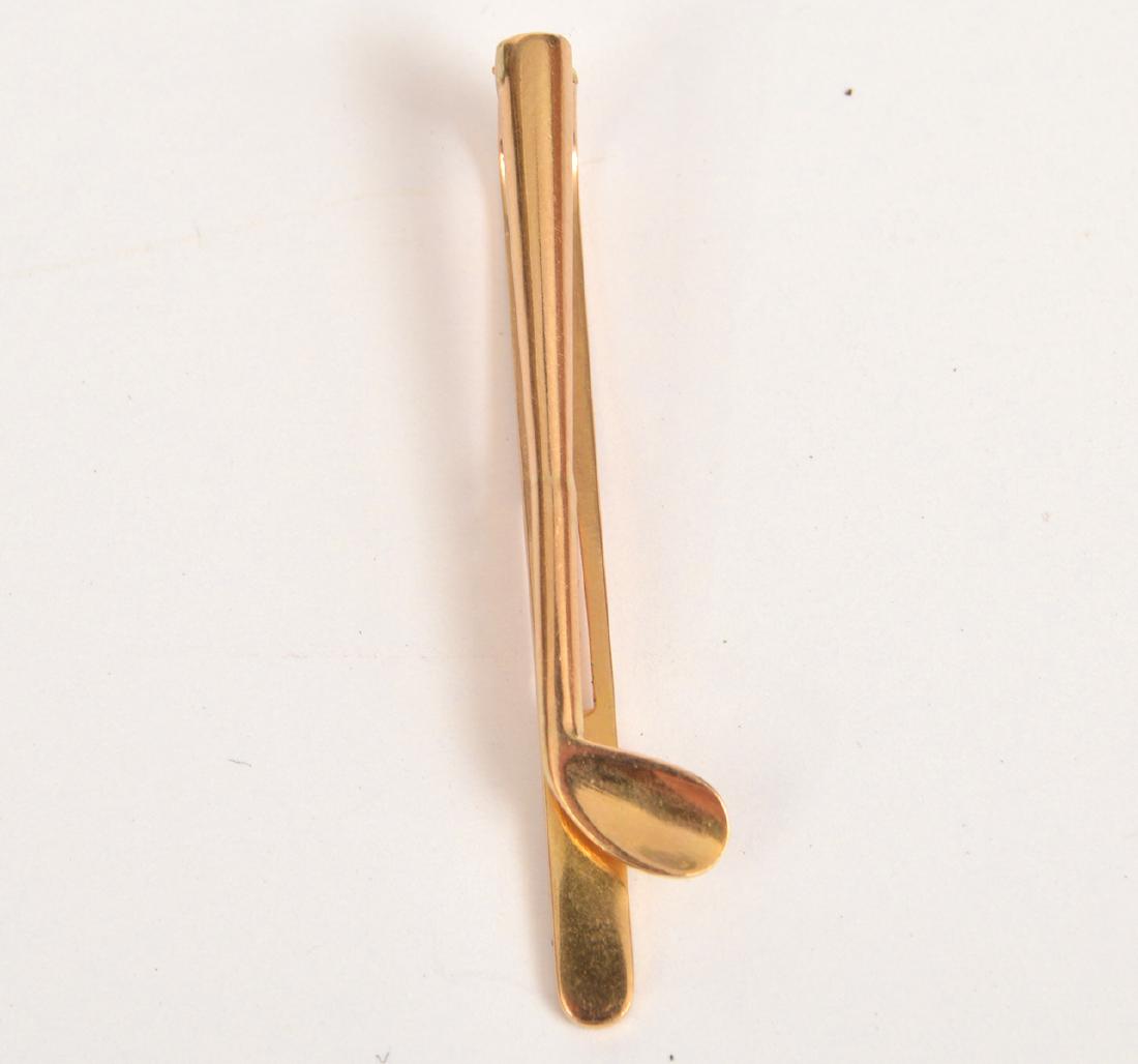 18k Yellow Gold Golf Club Tie Clip Bar Clasp (1 of 4)