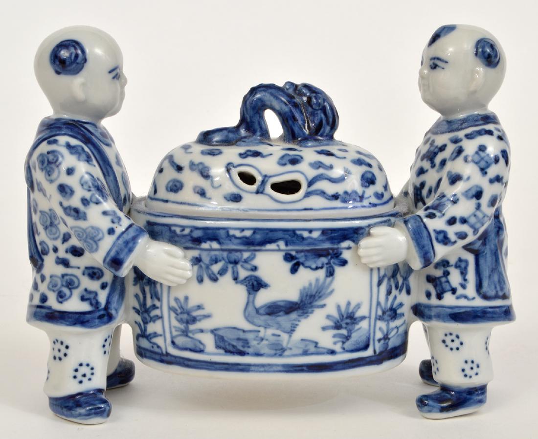 Chinese Tea Holder Blue & White Porcelain (1 of 7)