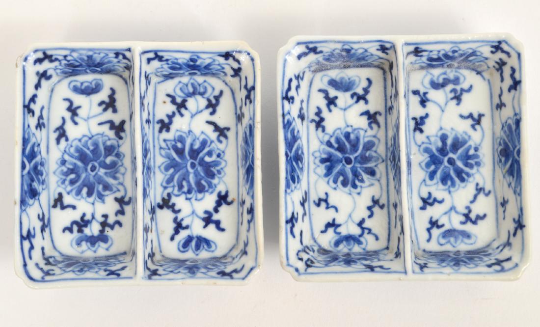 2 Chinese Condiment Sauce Dishes Blue White (1 of 4)