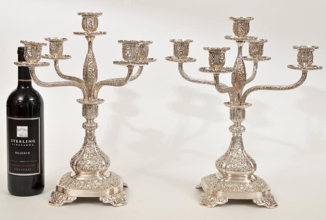2 Tiffany & Co Silver Plate Ornate Candelabras (1 of 8)