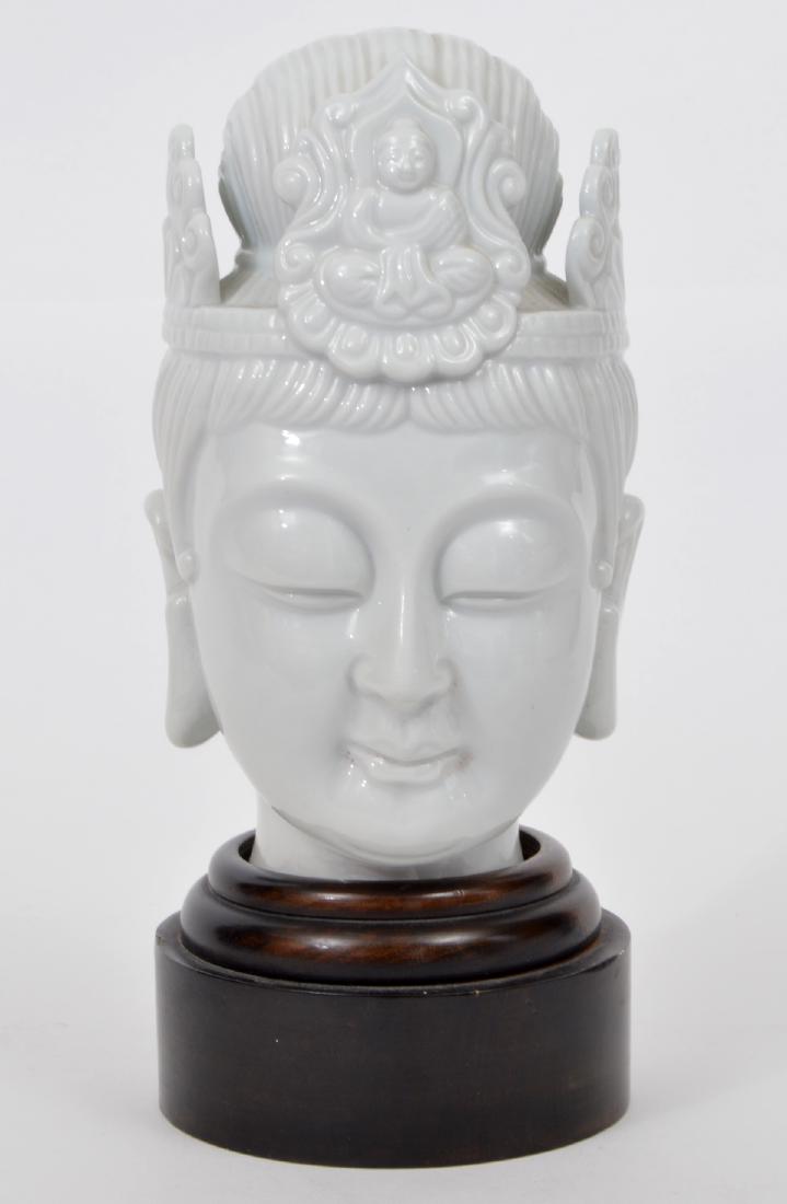 Chinese Blanc de Chine Female Buddha Head (1 of 6)