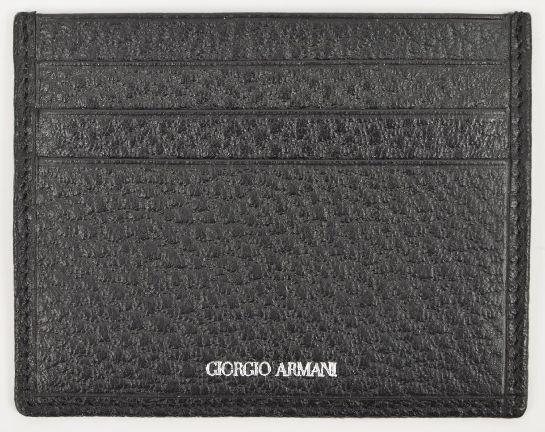 Giorgio Armani Black Pebbled Leather Card Holder (1 of 3)