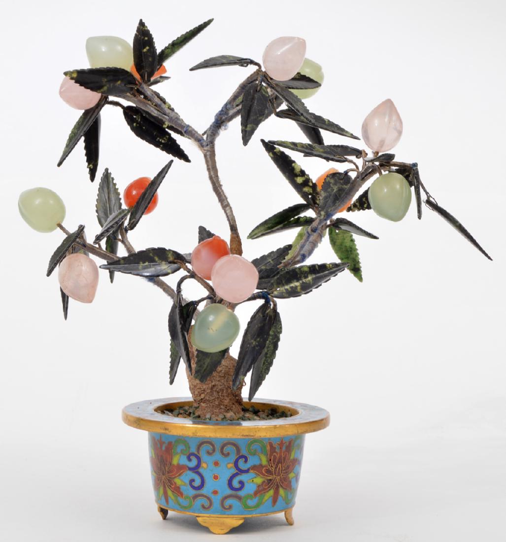 Chinese Cloisonne Pot with Gem Stone Tree (1 of 8)
