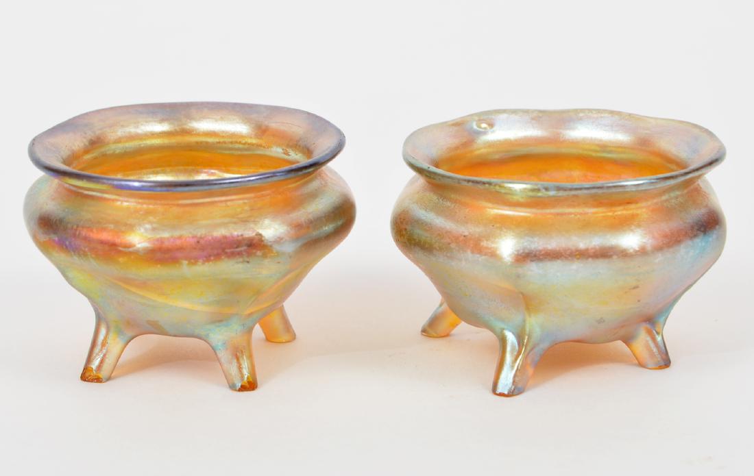 2 Tiffany Favrile Art Glass LCT Salt Cellar Bowl (1 of 9)
