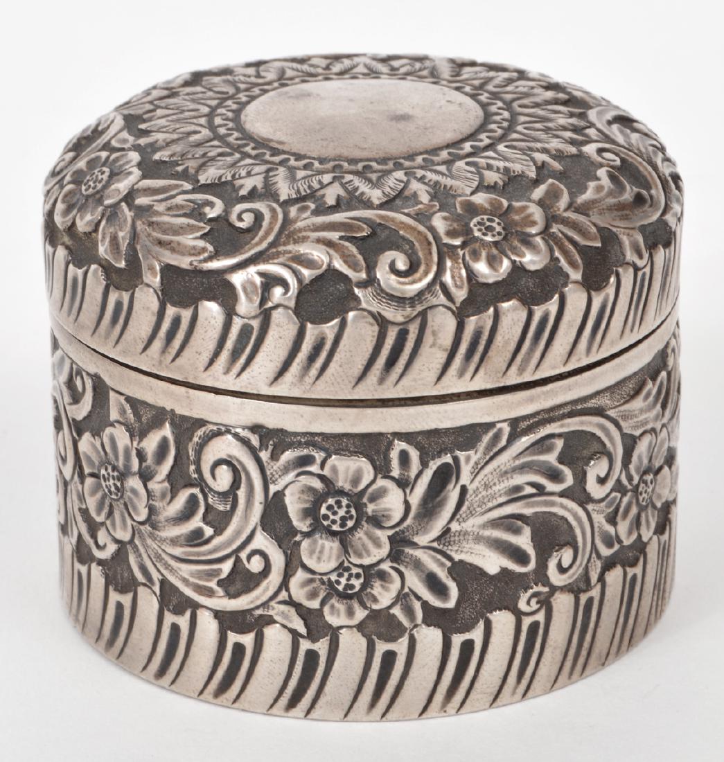 Birmingham Sterling Silver Repousse Round Box (1 of 7)