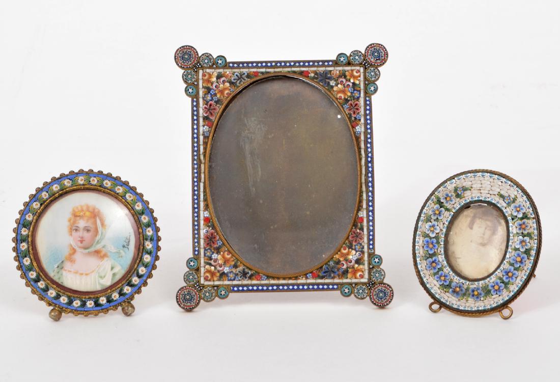 3 Vintage Micro Mosaic Mini Picture Frames (1 of 6)
