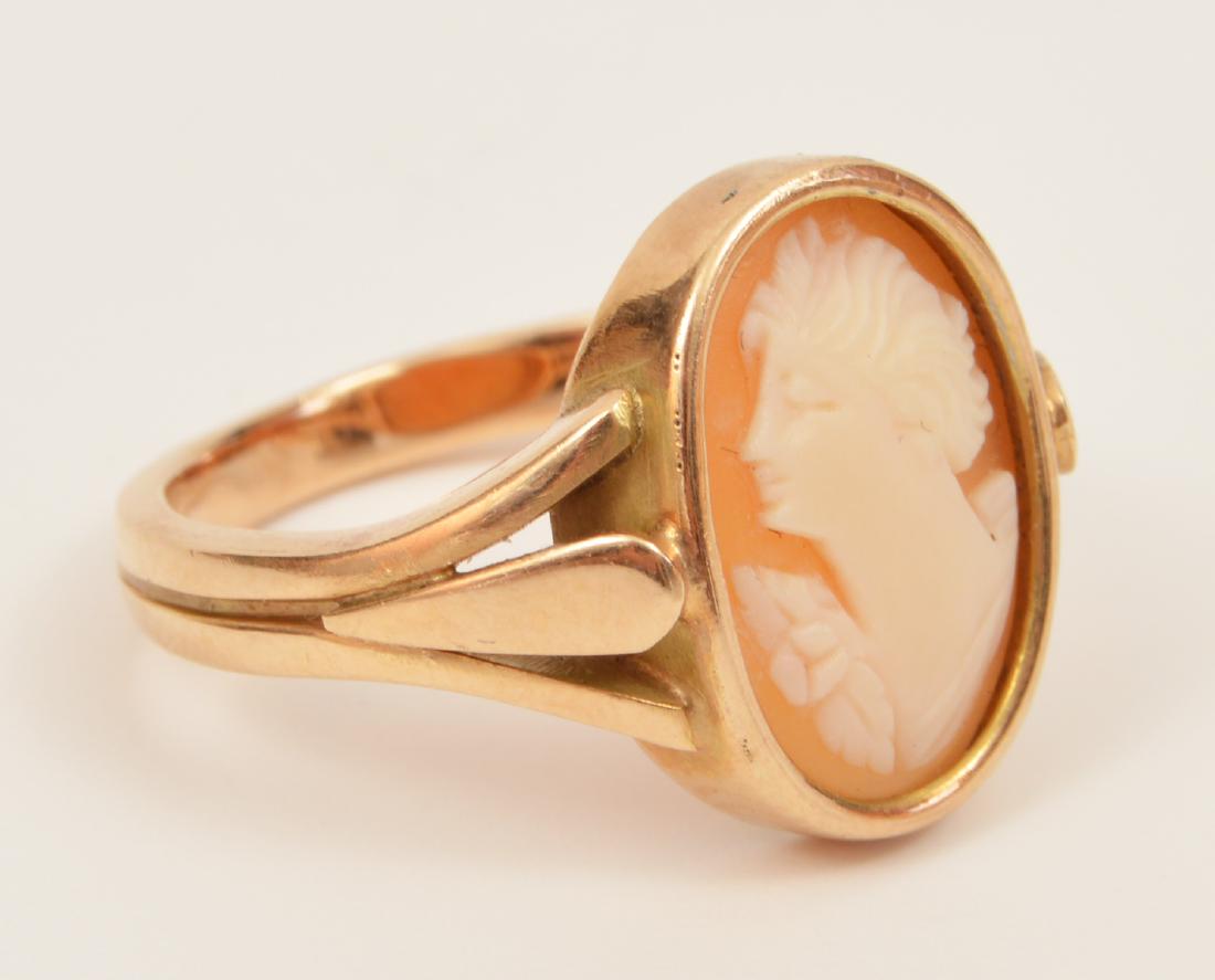 Victorian Cameo Ring 14k Yellow Gold 4.5g Size 6 (1 of 7)