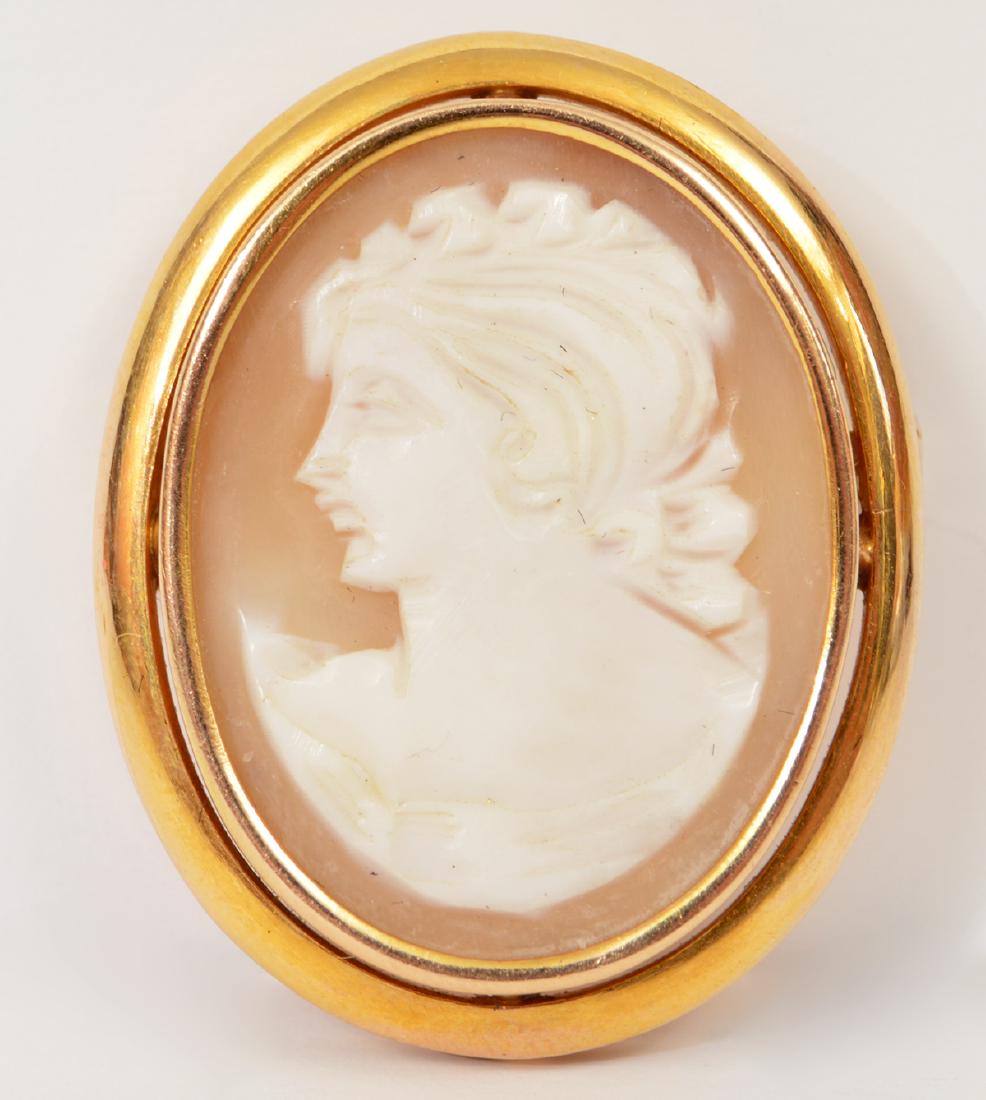 Victorian Cameo 14k Yellow Gold Brooch (1 of 3)