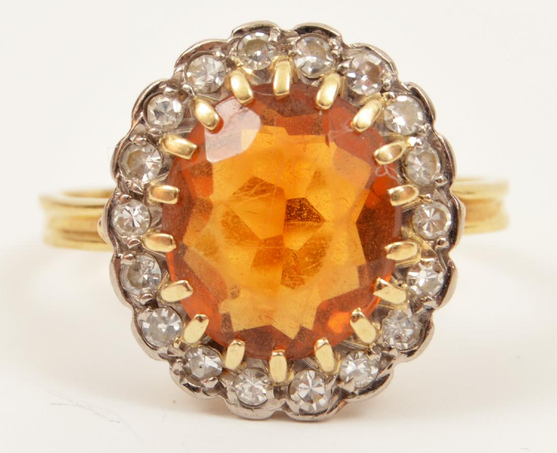 Topaz & Diamond Halo Ring 14k Yellow gold (1 of 5)