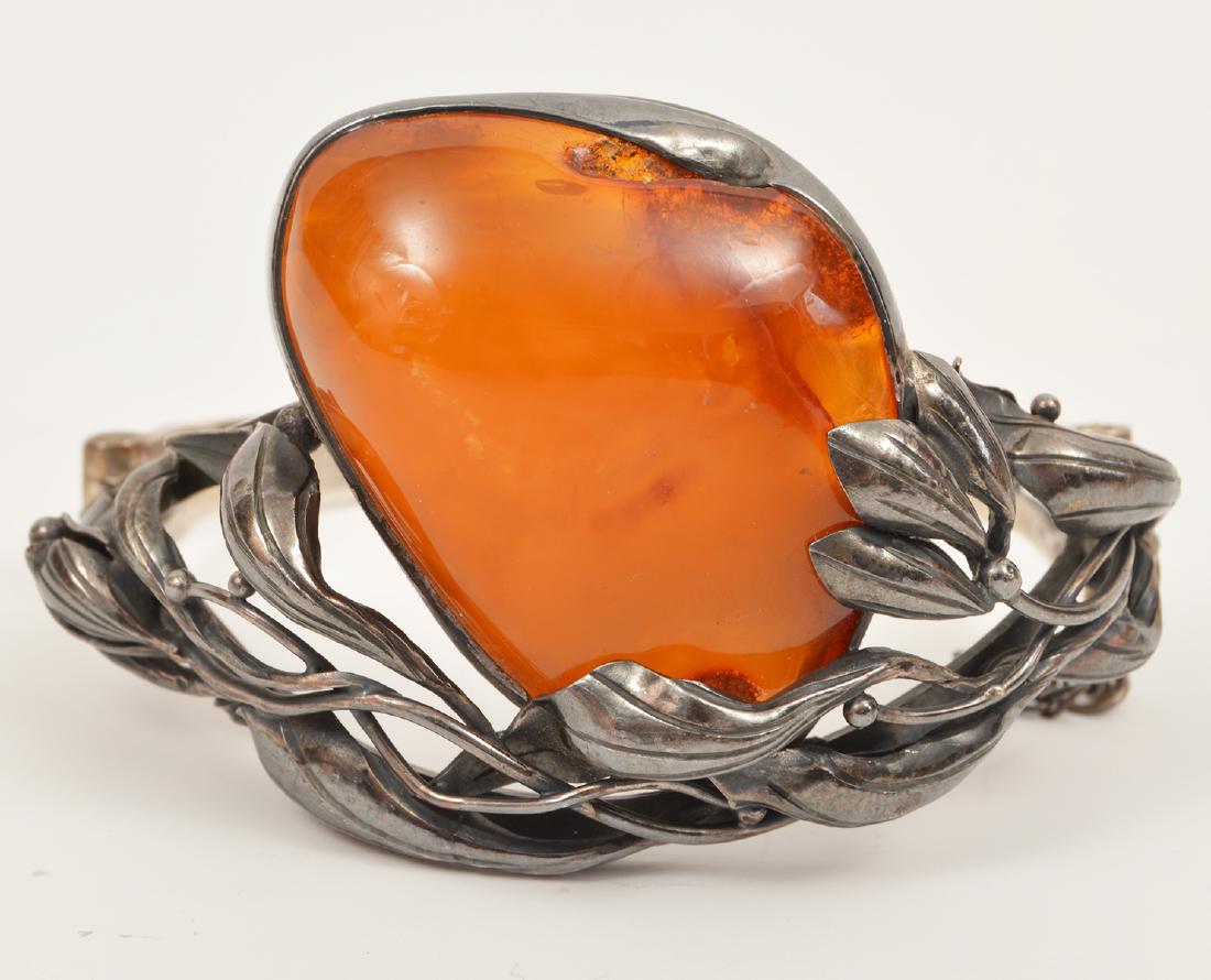 Baltic Amber Bracelet Bangle Sterling Silver (1 of 11)