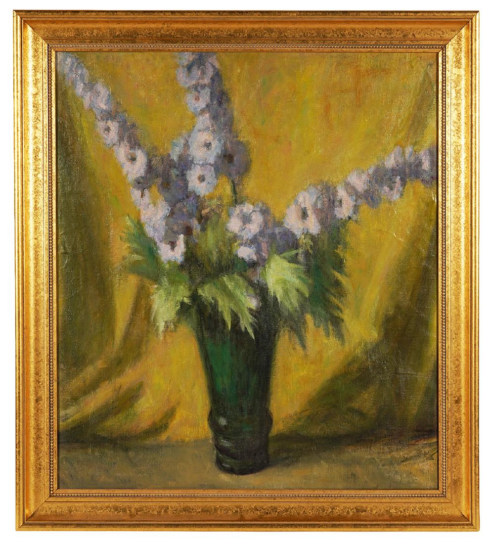 Wonderful Still Life Oil Painting Mystery Artist: 'Still Life Floral'. Oil on Canvas. Does not appear to be signed. In a wonderful gilt frame. Visible canvas: 32" H x 28" L, Framed: 38" H x 34" L. Came from a prominent local estate. Condition report: