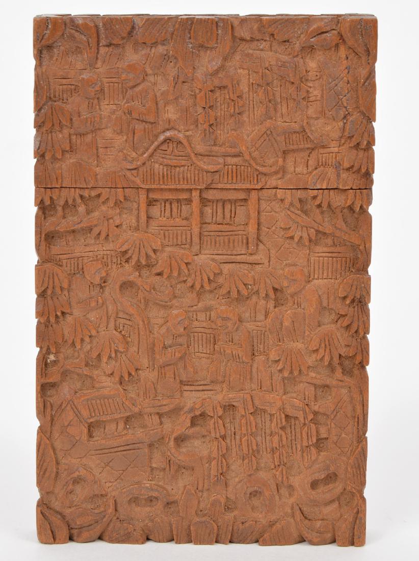 Chinese Hand Carved Sandalwood Card Case (1 of 10)