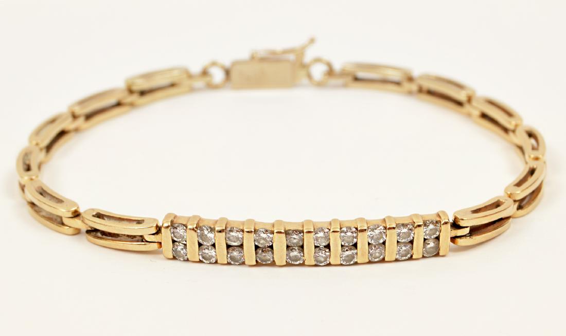 Diamond 14k Yellow Gold Link Bracelet (1 of 5)