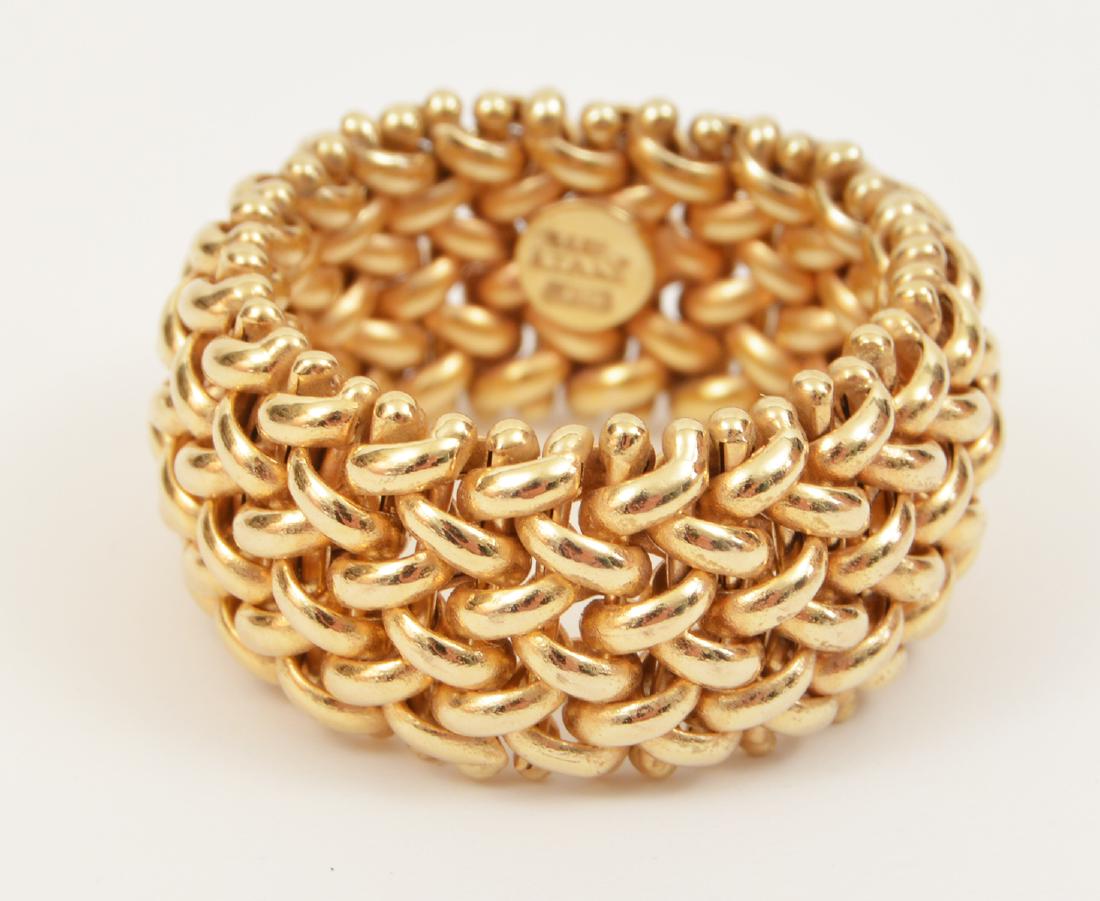 14k Yellow Gold Basket Weave Link Ring Size 8 (1 of 4)