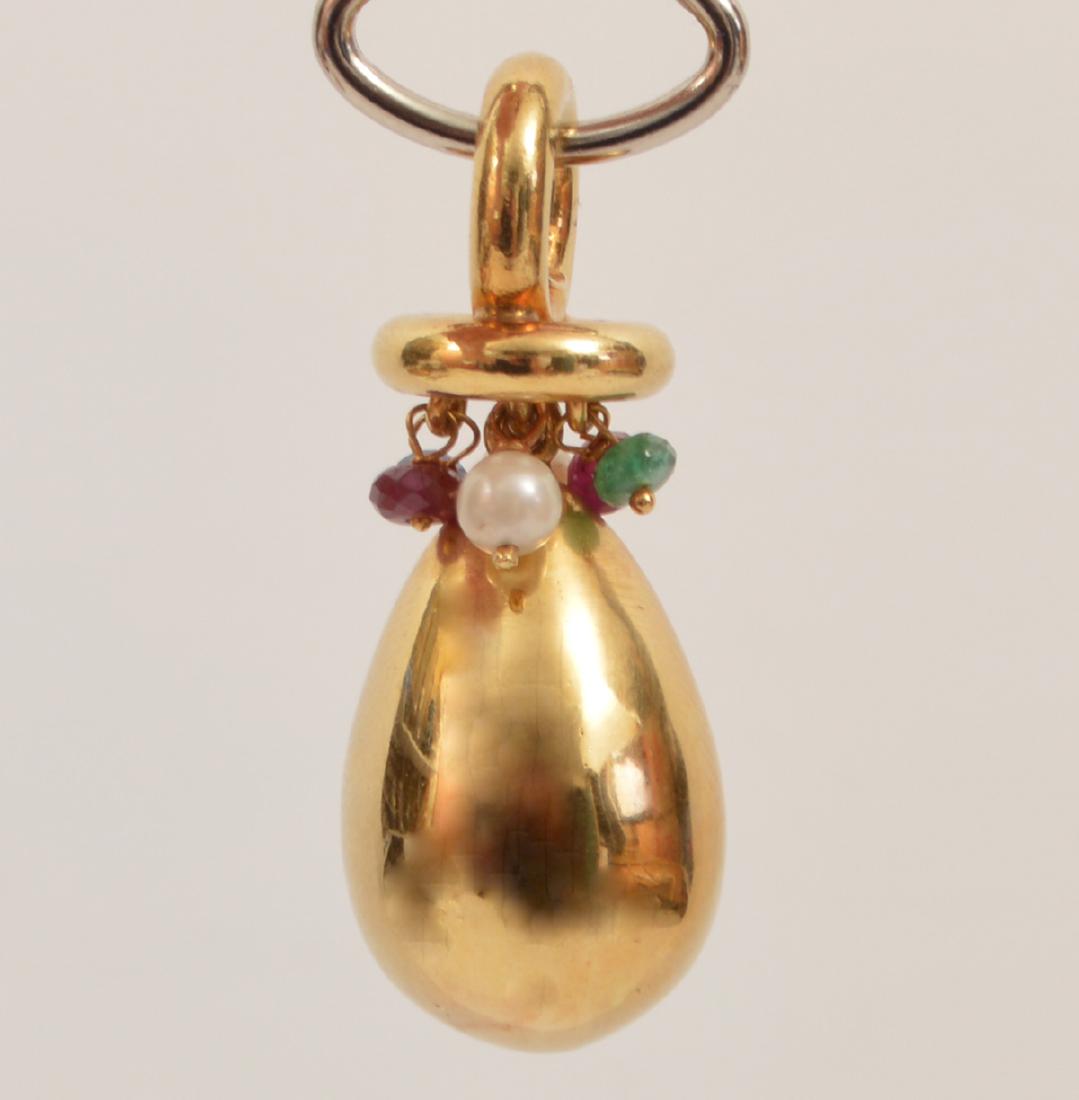 18k Yellow Gold Puffed Teardrop Pendant (1 of 4)