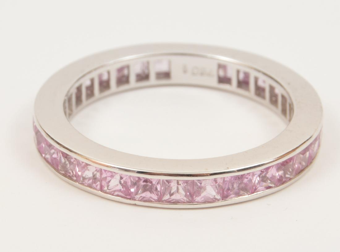 Pink Tourmaline Eternity Band 18k White Gold Sz 8 (1 of 5)