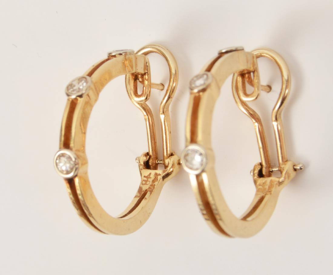 Diamond Pierce Hoop Earring 14k Yellow Gold (1 of 5)