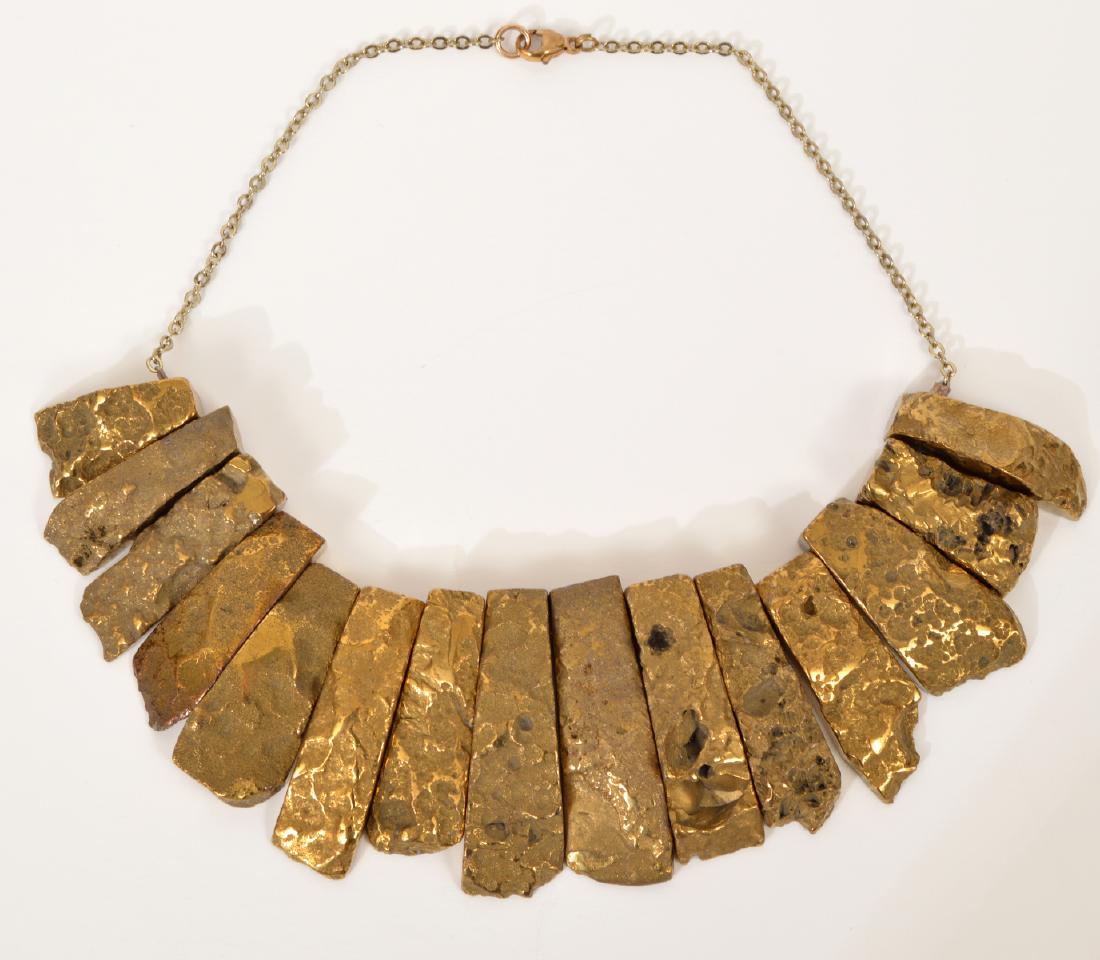 Large Bronze Brutalist Nugget Necklace (1 of 7)