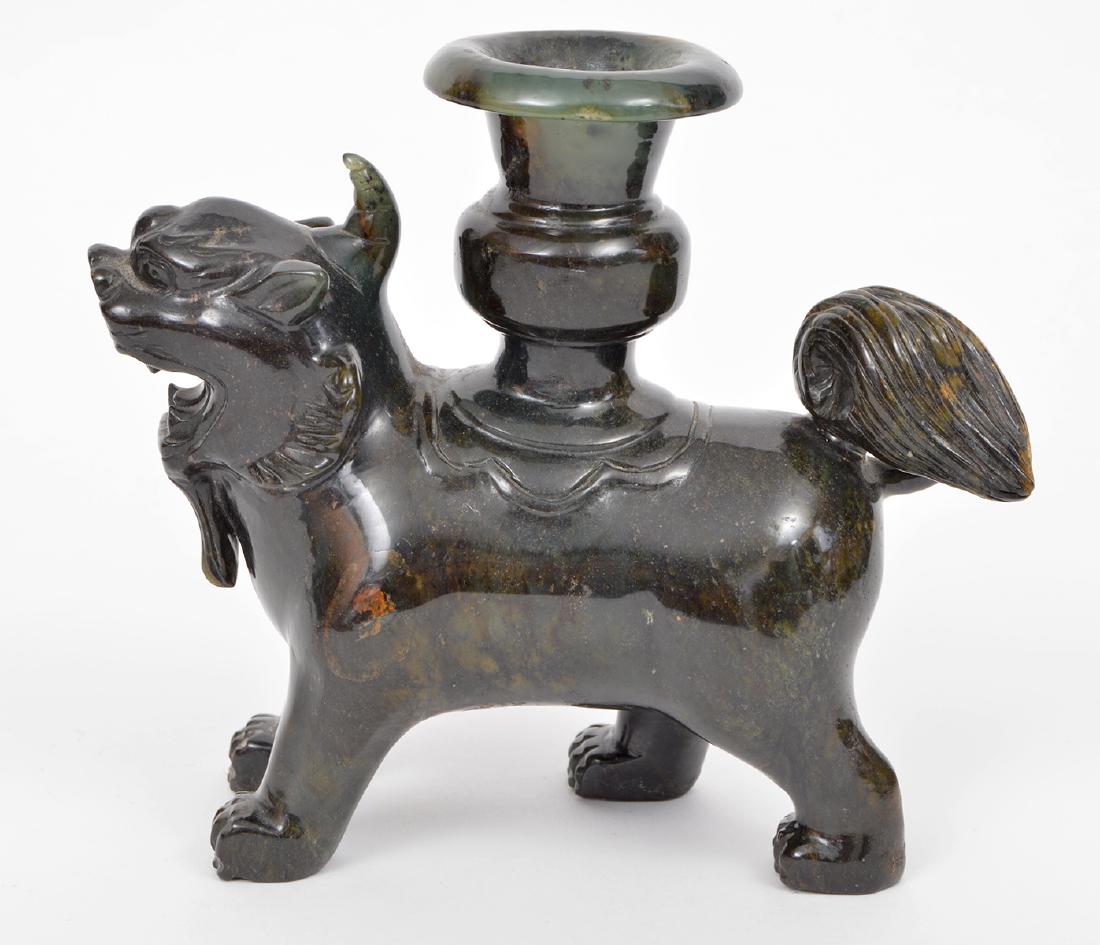 Chinese Jade Foo Dog Candlestick (1 of 7)