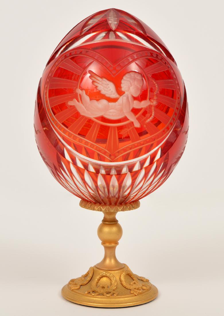 Faberge Red Crystal Cut to Clear Egg (1 of 8)