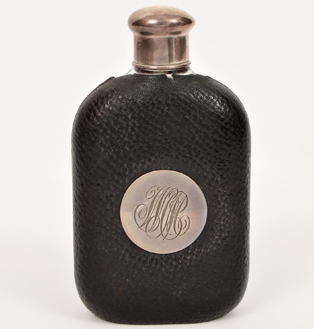 Vintage Glass Flask Leather Covered Sterling (1 of 11)