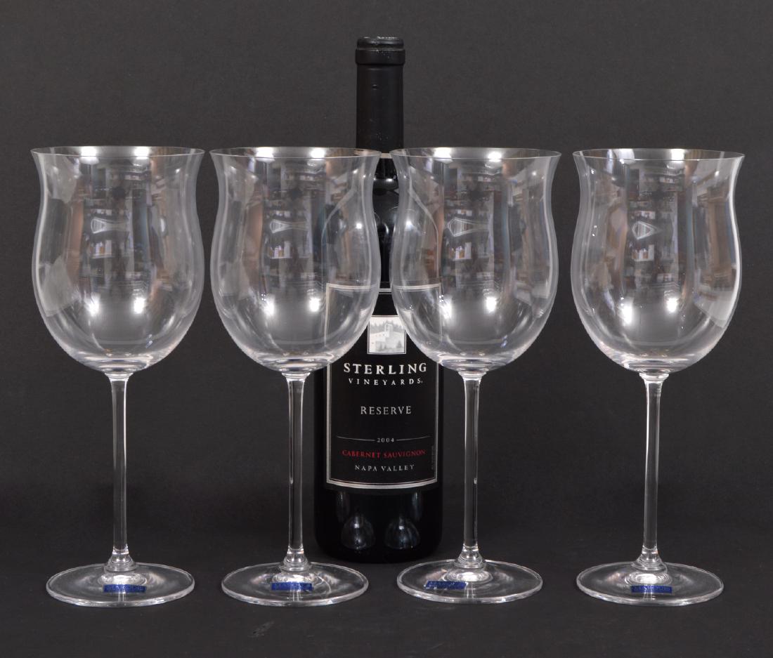 4 Waterford Marquis Burgundy Wine Glasses New: 4 Waterford Marquis Burgundy wine glasses, New in box. 28 oz (828 ml) 10" H x 3.75"D. Condition report: New in box. Please examine all photos closely. Contact C. Biddle Auction Gallery for more detail
