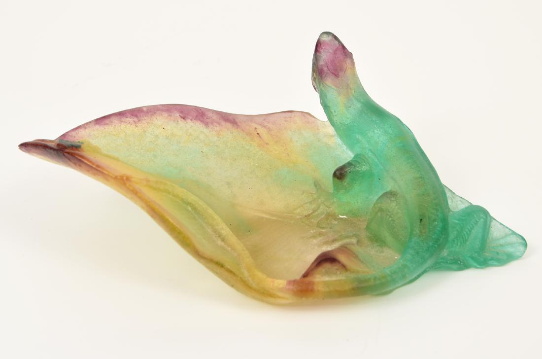 Daum France Pate de Verre Lizard on Leaf (1 of 8)
