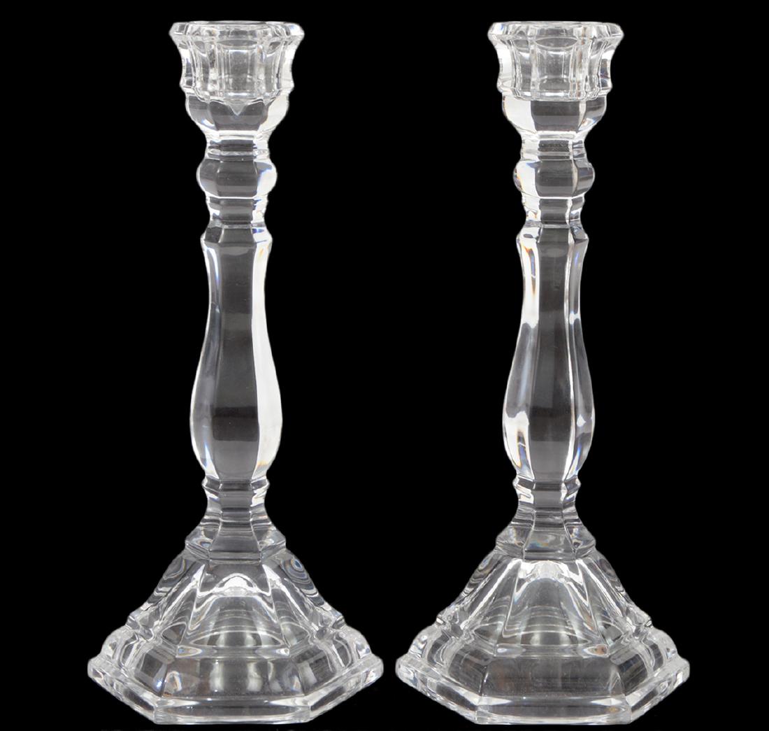 Pair Tiffany & Co Crystal Hampton Candlesticks (1 of 4)