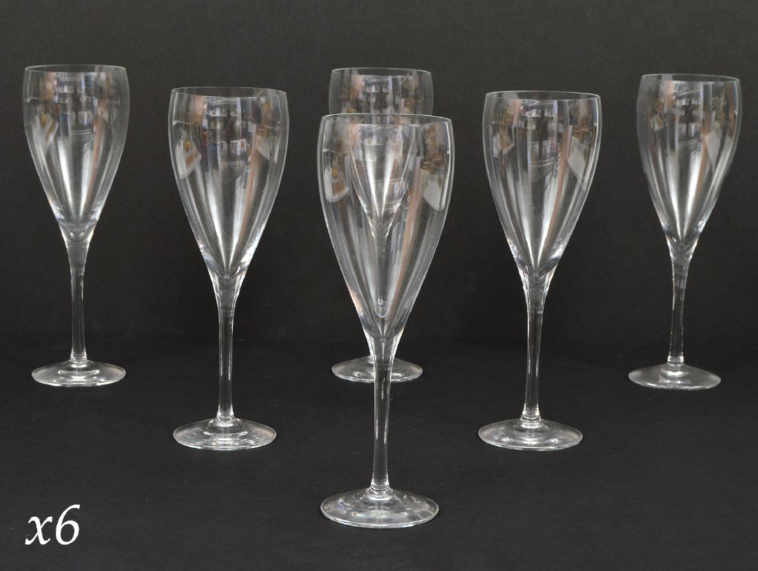 6 Orrefors Sweden Vintage Clear White Wine: 6 Orrefors vintage clear white wine, stamped on the bottom Orrefors Sweden, 7.75"H x 2.5"W. Condition report: Very good - no issues. Please examine all photos closely. Contact C. Biddle Auction Galler