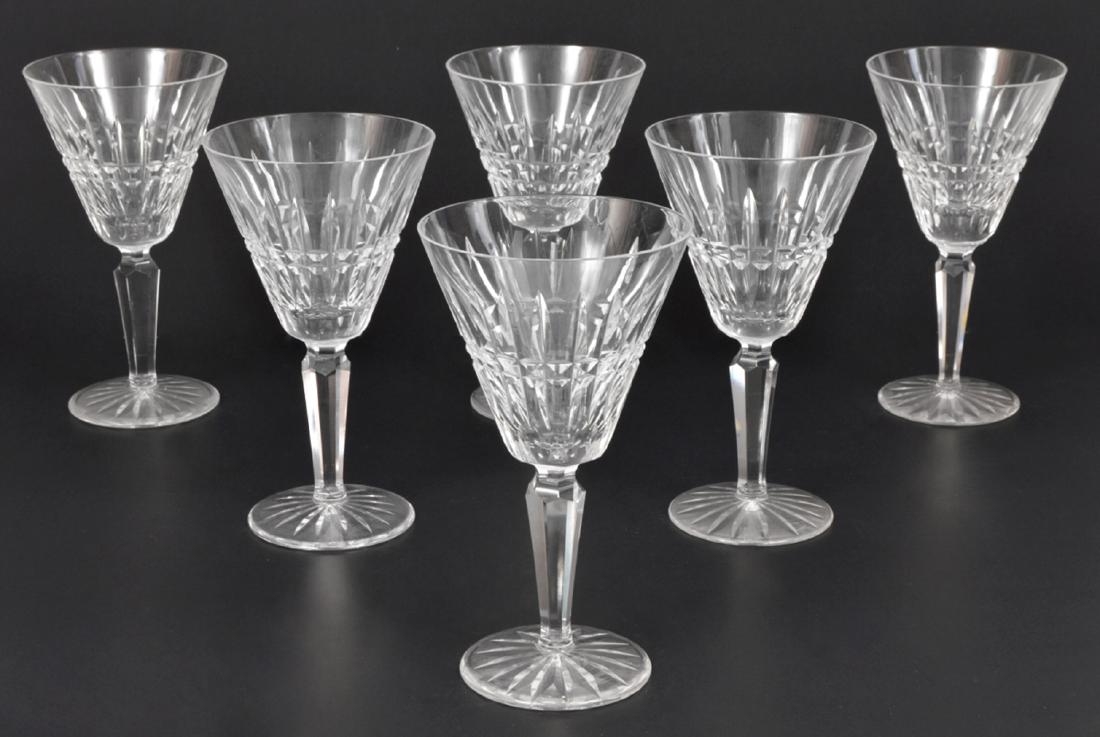 6 Waterford Lismore Diamond White Wine Glasses: 6 Waterford Lismore Diamond pattern, white wine glasses. 6.5"H. Condition report: Very good - no issues. Please examine all photos closely. Contact C. Biddle Auction Gallery for more detailed informat